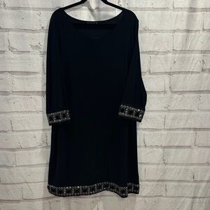 Tiana B. Black Dress with Silver Embellishments